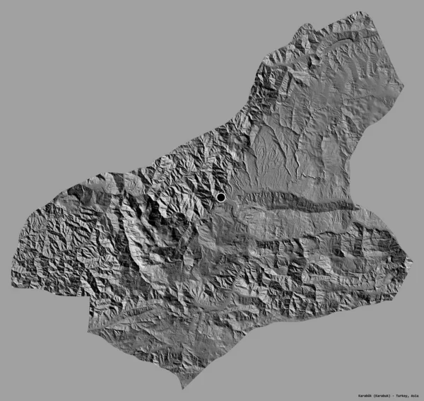 土耳其的卡夫鲁克形状 其首都被隔离在纯色的背景下 Bilevel高程图 3D渲染 — 图库照片