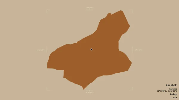 Территория Карабука Провинция Турции Изолирована Твердом Фоне Геометрической Коробке Метки — стоковое фото