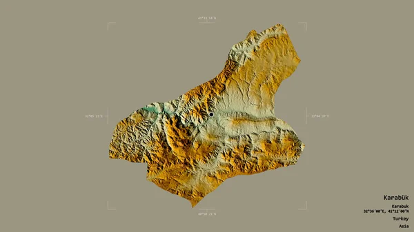 Oblast Karabuk Provincie Turecko Izolovaná Pevném Pozadí Georeferencované Hraniční Oblasti — Stock fotografie