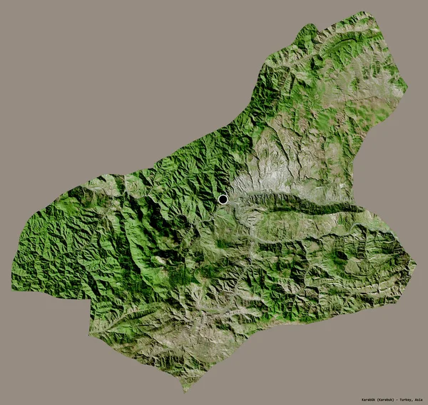 土耳其的卡夫鲁克形状 其首都被隔离在纯色的背景下 卫星图像 3D渲染 — 图库照片