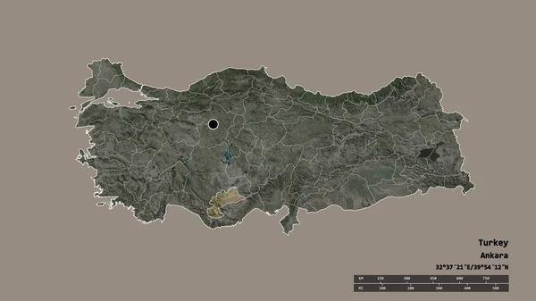 Başkenti Ana Bölgesel Bölünmesi Bölünmüş Karaman Bölgesiyle Türkiye Nin Dejenere — Stok fotoğraf