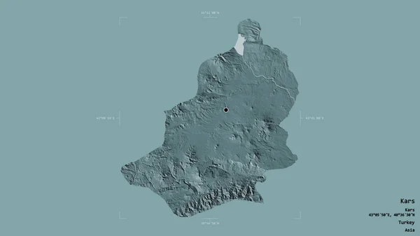 Zona Kars Provincia Turquía Aislada Sobre Fondo Sólido Una Caja —  Fotos de Stock