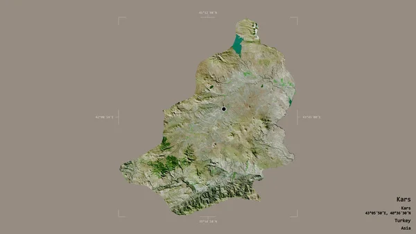 Zona Kars Provincia Turquía Aislada Sobre Fondo Sólido Una Caja — Foto de Stock