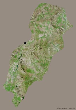 Türkiye 'nin Kirikkale ilçesinin başkenti, koyu renk arka planda izole edilmiştir. Uydu görüntüleri. 3B görüntüleme