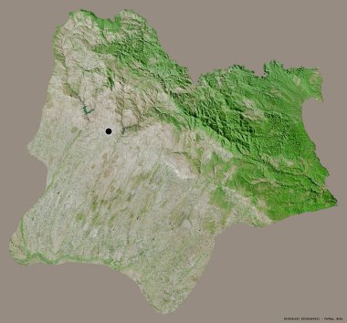 Türkiye 'nin Kirklareli ilçesinin başkenti, koyu renk arka planda izole edilmiştir. Uydu görüntüleri. 3B görüntüleme