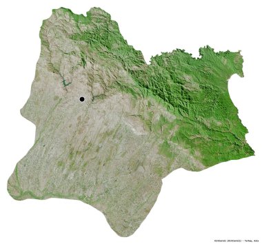 Başkenti beyaz arka planda izole edilmiş olan Kirklareli 'nin şekli. Uydu görüntüleri. 3B görüntüleme