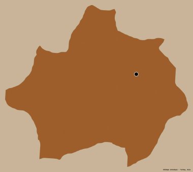 Türkiye 'nin Kutahya eyaleti, başkenti katı bir renk arkaplanı ile izole edilmiştir. Desenli dokuların bileşimi. 3B görüntüleme