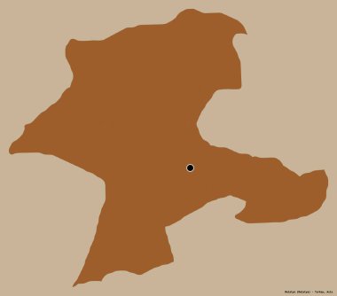 Türkiye 'nin Malatya eyaleti, başkenti katı renk arka planına izole edilmiş. Desenli dokuların bileşimi. 3B görüntüleme