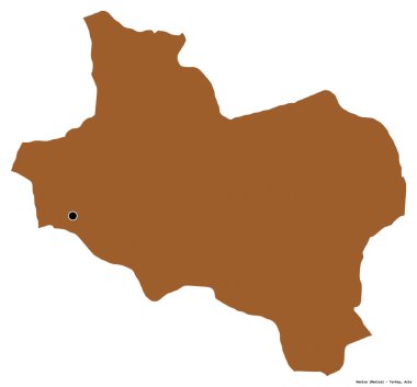 Türkiye 'nin Manisa ilinin başkenti beyaz arka planda izole edilmiştir. Desenli dokuların bileşimi. 3B görüntüleme