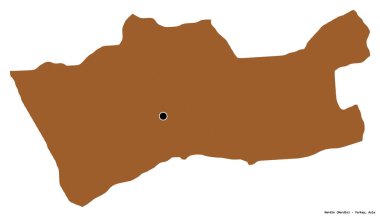 Türkiye 'nin Mardin ilçesinin başkenti beyaz arka planda izole edilmiştir. Desenli dokuların bileşimi. 3B görüntüleme