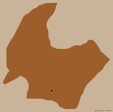 Türkiye 'nin Osmaniye ilçesinin başkenti, koyu renk arka planda izole edilmiştir. Desenli dokuların bileşimi. 3B görüntüleme