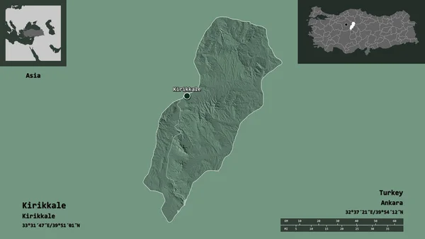 Form Von Kirikkale Provinz Der Türkei Und Ihrer Hauptstadt Entfernungsskala — Stockfoto