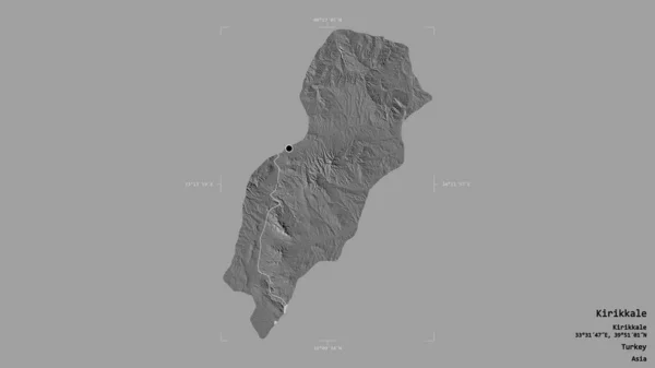 Kirikkale Területe Törökország Tartomány Szilárd Háttérrel Elszigetelve Egy Georeferált Határoló — Stock Fotó