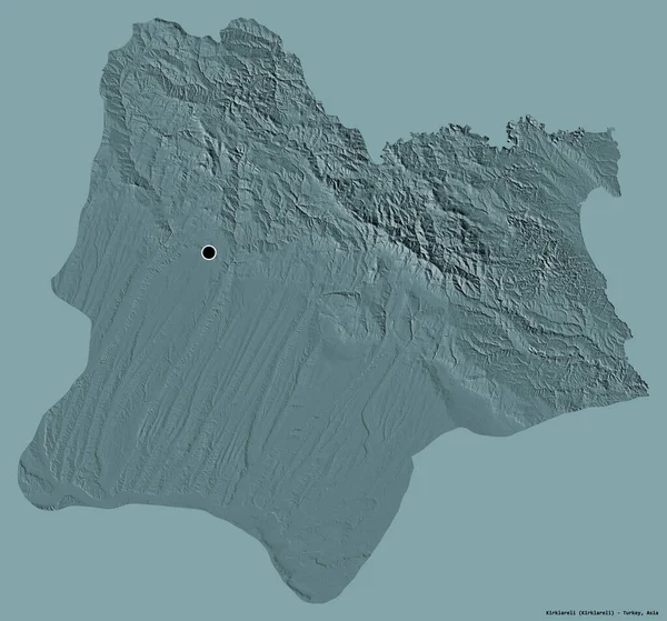 Forma Kirklareli Provincia Turquía Con Capital Aislada Sobre Fondo Color — Foto de Stock