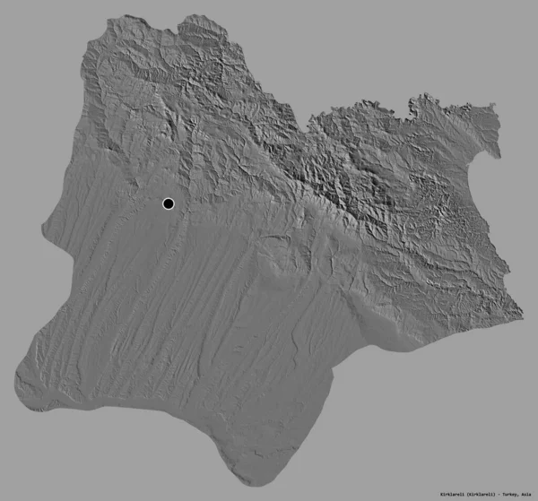 Form Kirklareli Provinsen Turkiet Med Sin Huvudstad Isolerad Solid Färg — Stockfoto