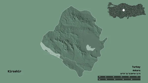 Form Von Kirsehir Provinz Der Türkei Mit Seiner Hauptstadt Isoliert — Stockfoto