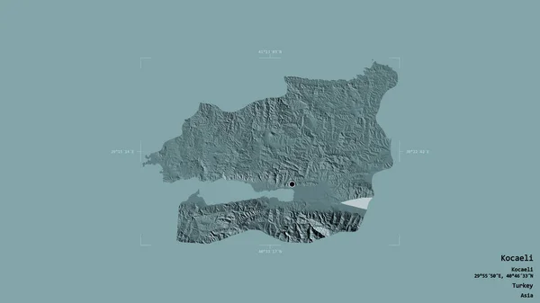 Zona Kocaeli Provincia Turquía Aislada Sobre Fondo Sólido Una Caja — Foto de Stock