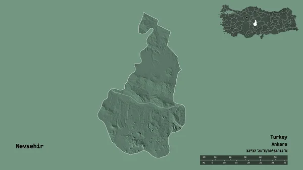 Σχήμα Nevsehir Επαρχία Της Τουρκίας Κεφάλαιό Της Απομονωμένο Στέρεο Υπόβαθρο — Φωτογραφία Αρχείου