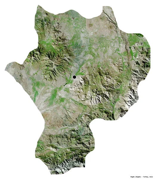 土耳其省黑鬼的形状 其首都被白色背景隔离 卫星图像 3D渲染 — 图库照片