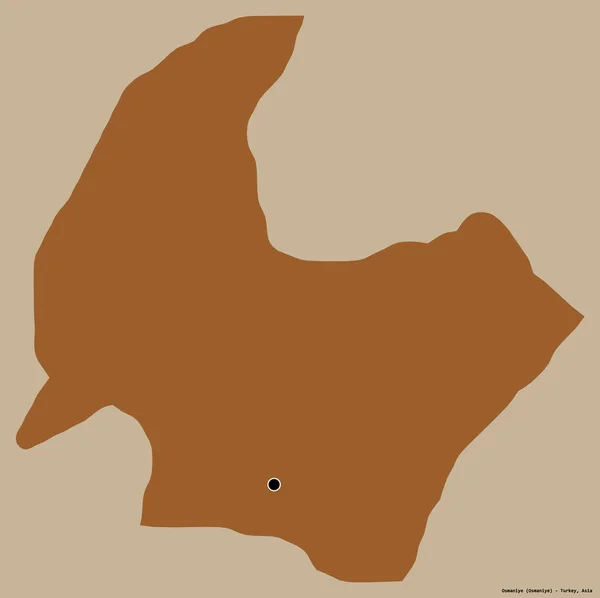 Forma Osmaniye Provincia Turquía Con Capital Aislada Sobre Fondo Color —  Fotos de Stock