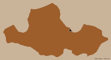 Samsun, Türkiye 'nin başkenti, koyu renk arka planda izole edilmiş. Desenli dokuların bileşimi. 3B görüntüleme