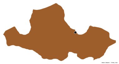 Başkenti beyaz arka planda izole edilmiş olan Samsun 'un şekli. Desenli dokuların bileşimi. 3B görüntüleme