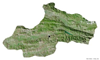 Türkiye 'nin Tokat ilçesinin başkenti beyaz arka planda izole edilmiştir. Uydu görüntüleri. 3B görüntüleme