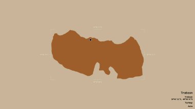 Türkiye 'nin Trabzon ilçesi bir sınır kutusunda sağlam bir zemin üzerinde izole edilmiş durumda. Etiketler. Desenli dokuların bileşimi. 3B görüntüleme