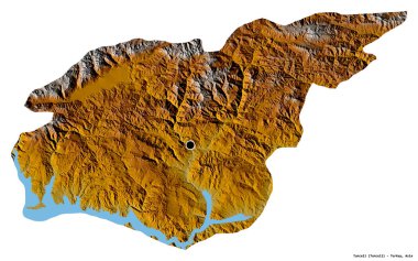 Türkiye 'nin Tunceli ilçesinin başkenti beyaz arka planda izole edilmiştir. Topografik yardım haritası. 3B görüntüleme