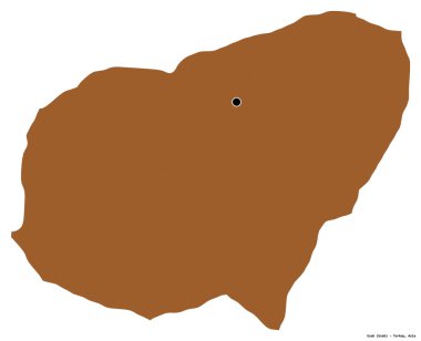 Türkiye 'nin Usak ilçesinin başkenti beyaz arka planda izole edilmiştir. Desenli dokuların bileşimi. 3B görüntüleme