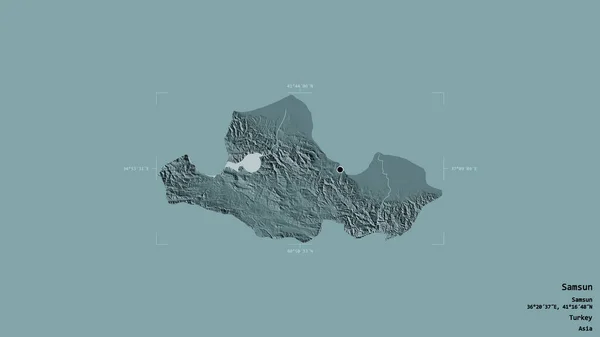 Oblast Samsun Provincie Turecko Izolovaná Pevném Pozadí Georeferenční Hraniční Oblasti — Stock fotografie