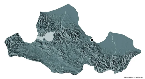 Форма Самсун Провінція Туреччина Столицею Ізольованою Білому Тлі Кольорові Карти — стокове фото