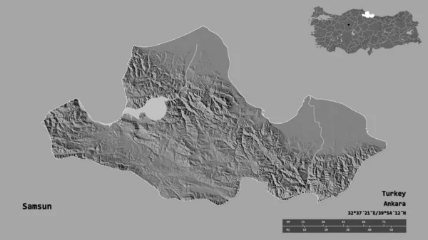 Gestalt Von Samsun Provinz Der Türkei Mit Seiner Hauptstadt Isoliert — Stockfoto