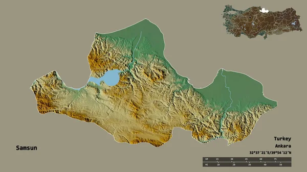 Gestalt Von Samsun Provinz Der Türkei Mit Seiner Hauptstadt Isoliert — Stockfoto