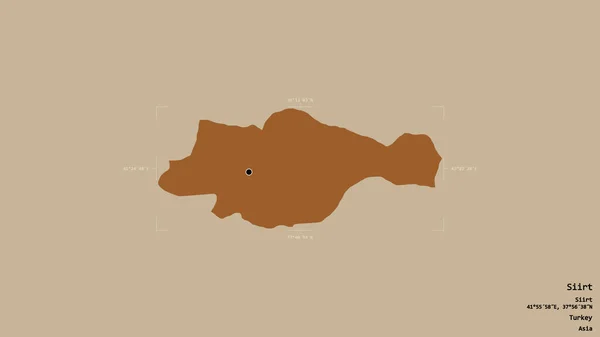 土耳其锡尔特地区 在一个地理参考方块中 在坚实的背景下被隔离 图形纹理的组成 3D渲染 — 图库照片