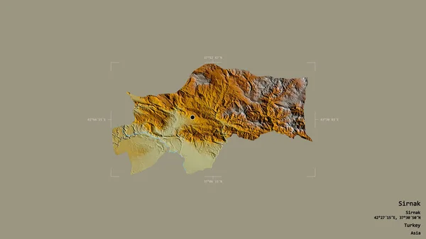Zona Sirnak Provincia Turquía Aislada Sobre Fondo Sólido Una Caja —  Fotos de Stock