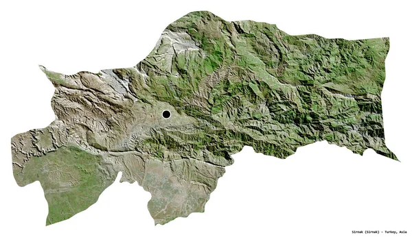 Forma Sirnak Provincia Turquía Con Capital Aislada Sobre Fondo Blanco —  Fotos de Stock