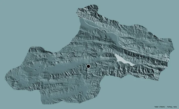 Türkiye Nin Tokat Ilçesi Başkenti Katı Renk Arka Planında Izole — Stok fotoğraf