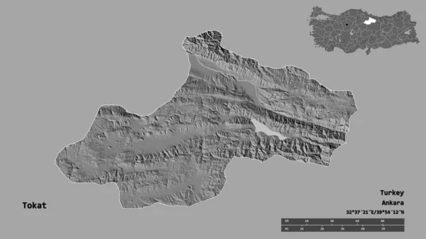 Gestalt Von Tokat Provinz Der Türkei Mit Seiner Hauptstadt Isoliert — Stockfoto