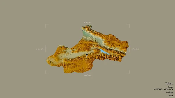 Zona Tokat Provincia Turquía Aislada Sobre Fondo Sólido Una Caja — Foto de Stock