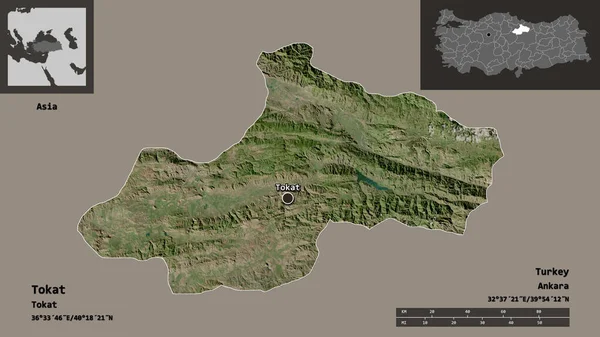Форма Токата Провинции Турции Столицы Шкала Расстояний Предварительные Просмотры Метки — стоковое фото