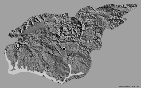 Form Tunceli Provinsen Turkiet Med Sin Huvudstad Isolerad Solid Färg — Stockfoto