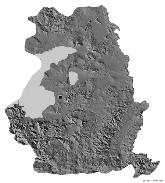 Tvar Van Provincie Turecko Hlavním Městem Izolovaným Bílém Pozadí Mapa — Stock fotografie