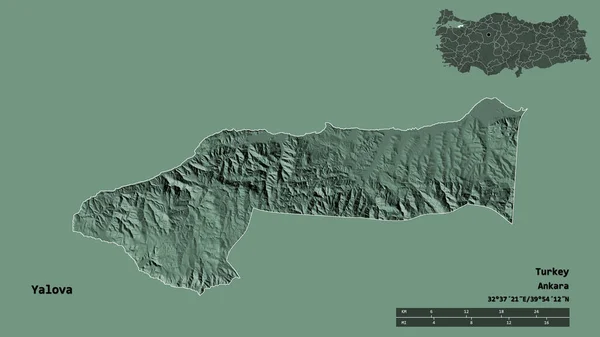 Gestalt Von Yalova Provinz Der Türkei Mit Seiner Hauptstadt Isoliert — Stockfoto