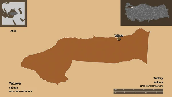 Forma Yalova Provincia Turquía Capital Escala Distancia Vistas Previas Etiquetas —  Fotos de Stock