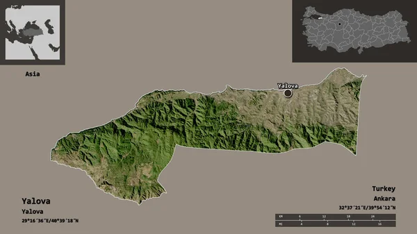 Gestalt Von Yalova Provinz Der Türkei Und Ihrer Hauptstadt Entfernungsskala — Stockfoto