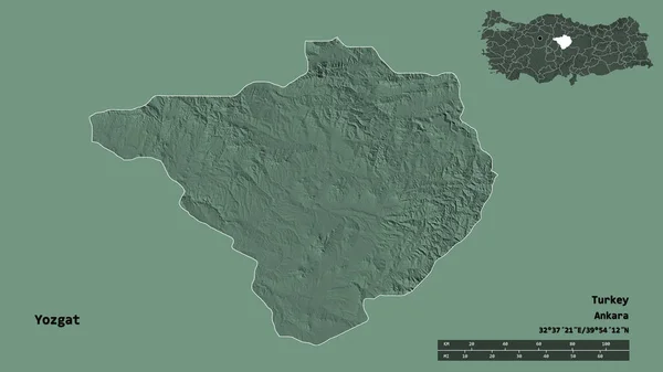 Gestalt Von Yozgat Provinz Der Türkei Mit Seiner Hauptstadt Isoliert — Stockfoto