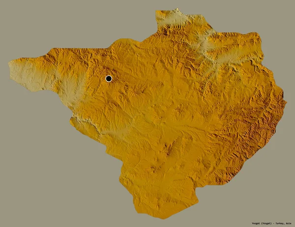 Forma Yozgat Provincia Turquía Con Capital Aislada Sobre Fondo Color — Foto de Stock