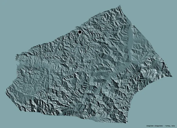 Form Zonguldak Provinsen Tyrkiet Med Sin Hovedstad Isoleret Solid Farve - Stock-foto