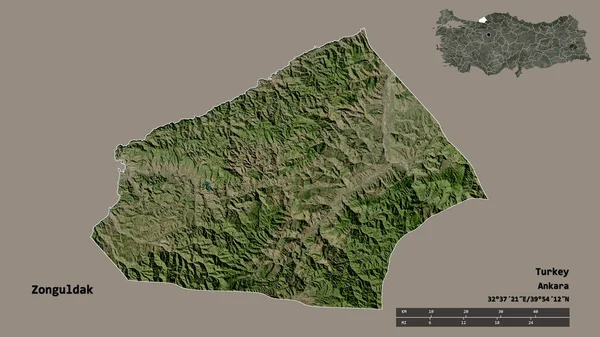 Form Zonguldak Provinsen Turkiet Med Dess Huvudstad Isolerad Solid Bakgrund — Stockfoto